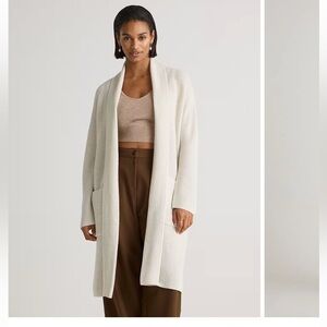 Quince Australian Merino Wool Duster Cardigan Heather Bone S
